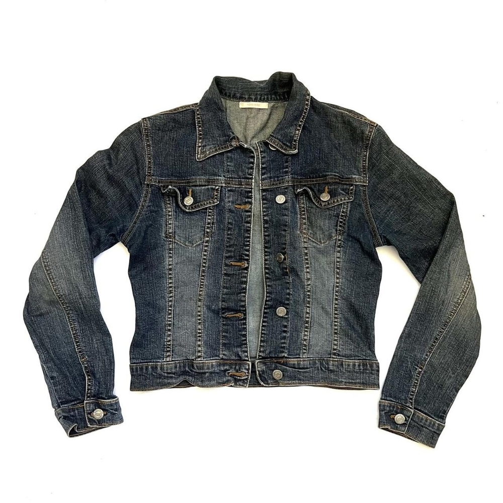 Forever 21 Women's Small Blue Denim Jacket Y2K Vintage Cotton Blend Fall Winter